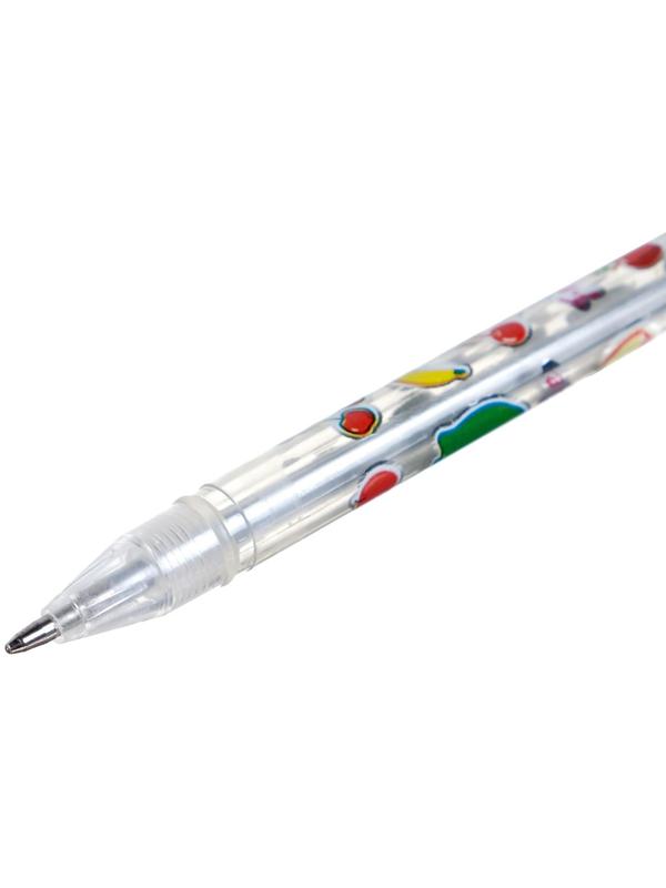 Набор гелевых ручек, 8 цветов, корпус с рисунком, металлик, в блистере на кнопке