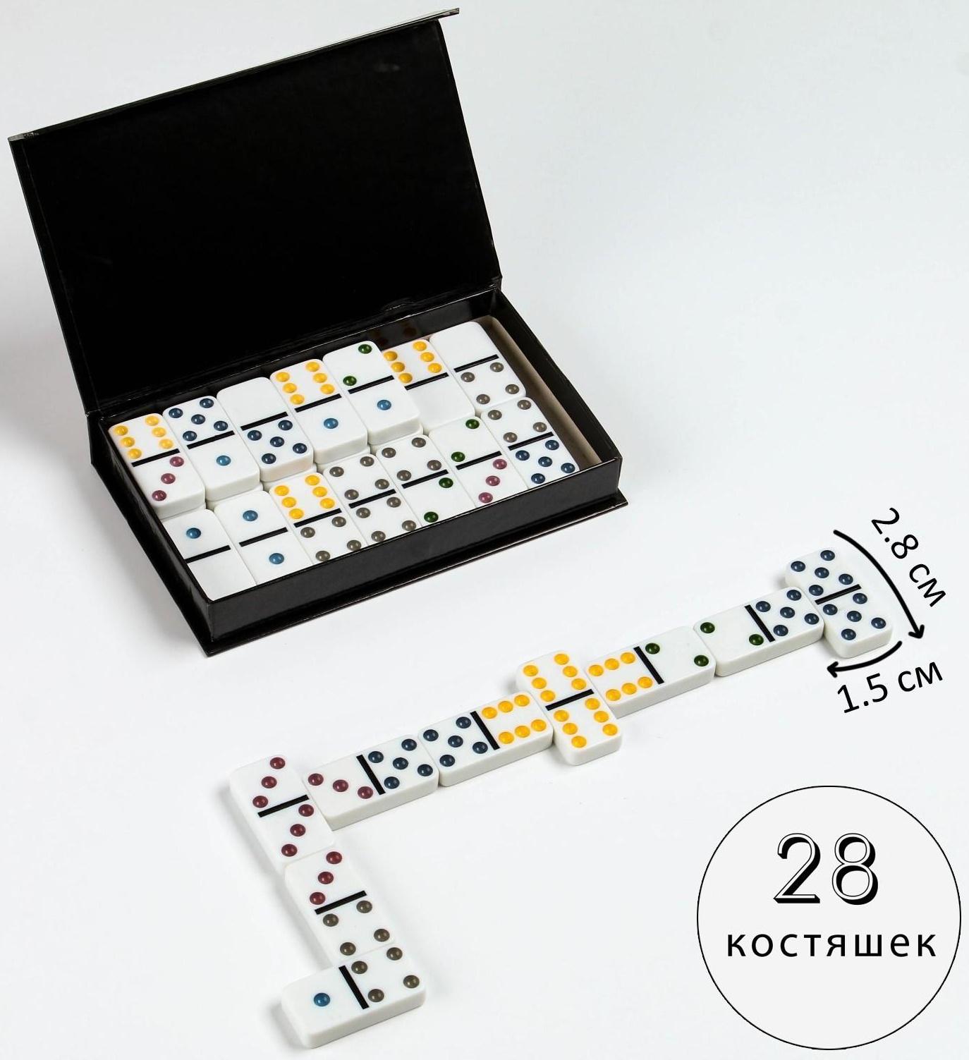 Домино 28 шт, 10 x 16 см, костяшка 1 х 2.8 х 1.5 см