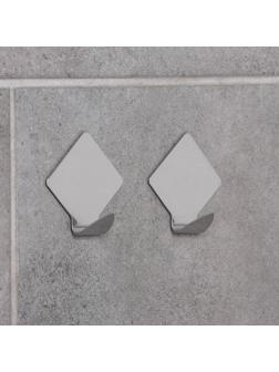 Крючок на липучке Доляна «Ромб», 2 шт, металлический