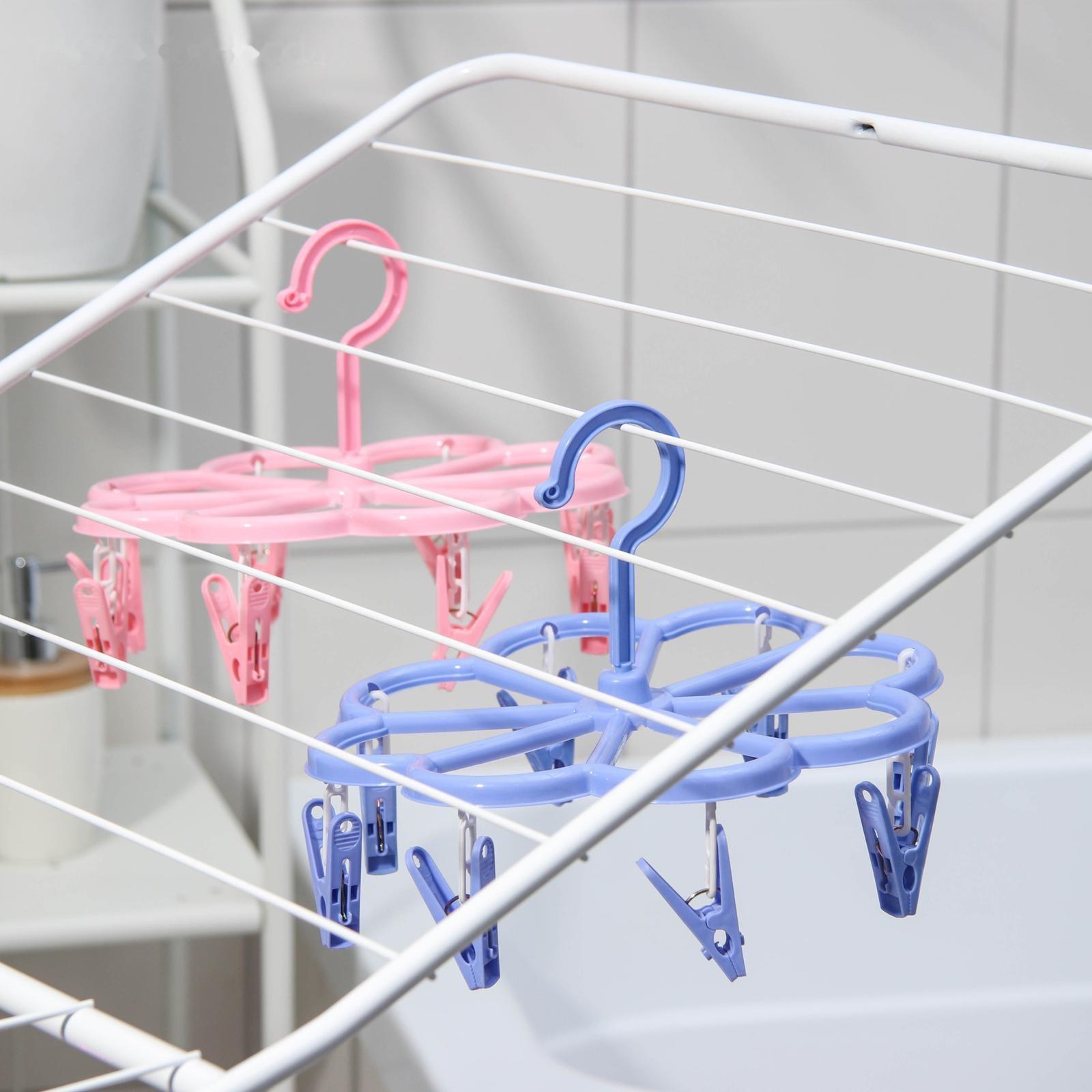 Сушилка для белья подвесная, 23×23 см, 8 прищепок, цвет МИКС