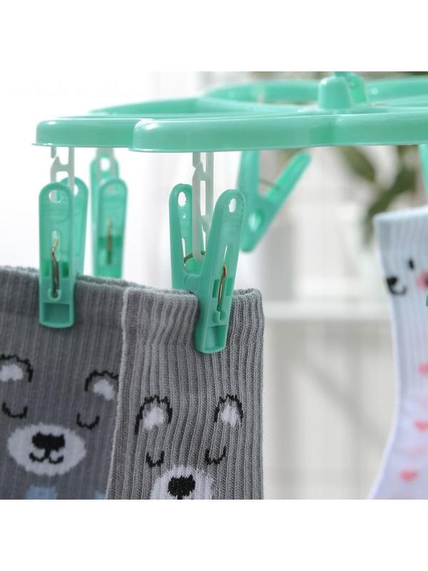 Сушилка для белья подвесная, 23×23 см, 8 прищепок, цвет МИКС