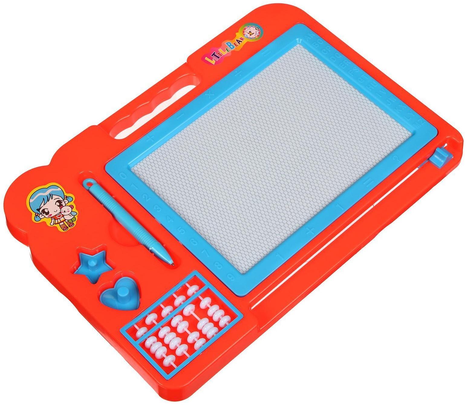 Доска магнитная прямоугольная со счётами, 2 печати, чёрная крошка, цвета МИКС