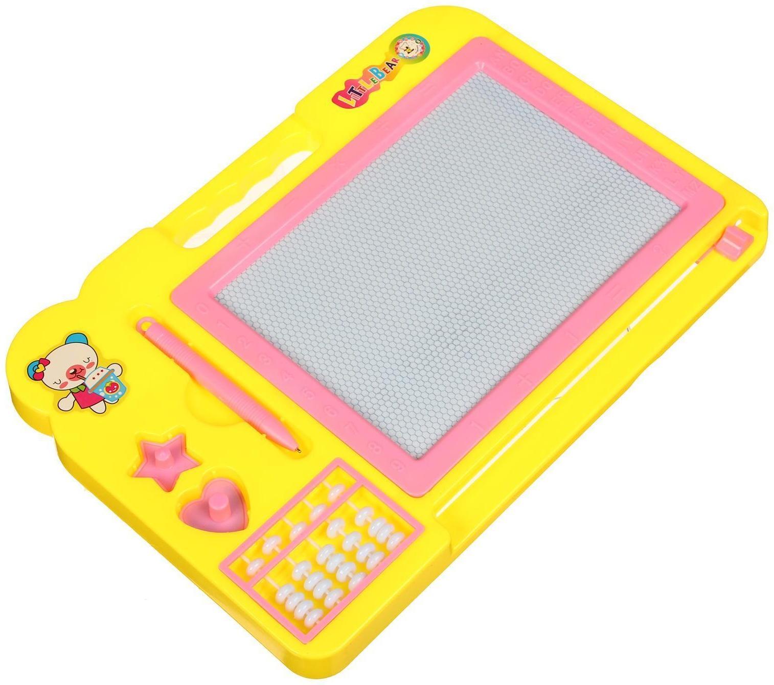 Доска магнитная прямоугольная со счётами, 2 печати, чёрная крошка, цвета МИКС