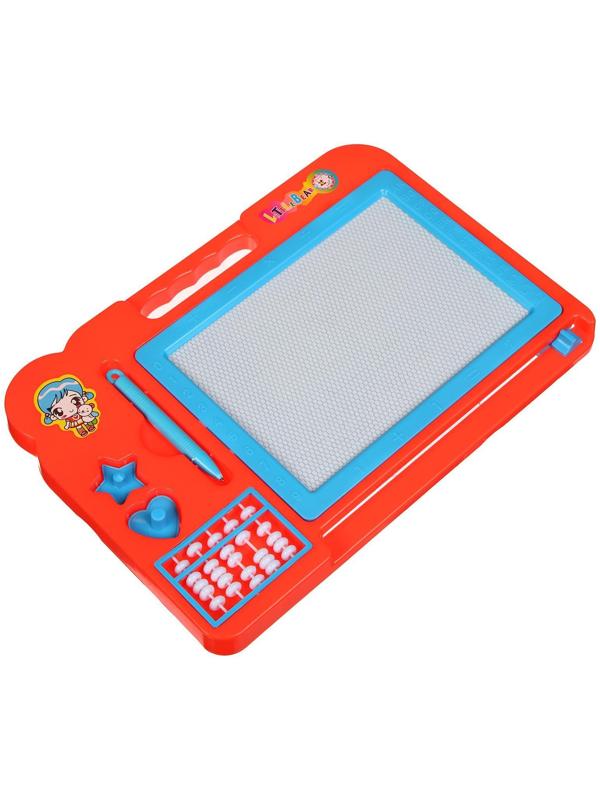 Доска магнитная прямоугольная со счётами, 2 печати, чёрная крошка, цвета МИКС