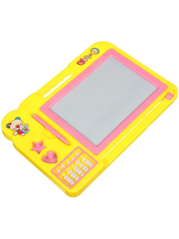 Доска магнитная прямоугольная со счётами, 2 печати, чёрная крошка, цвета МИКС