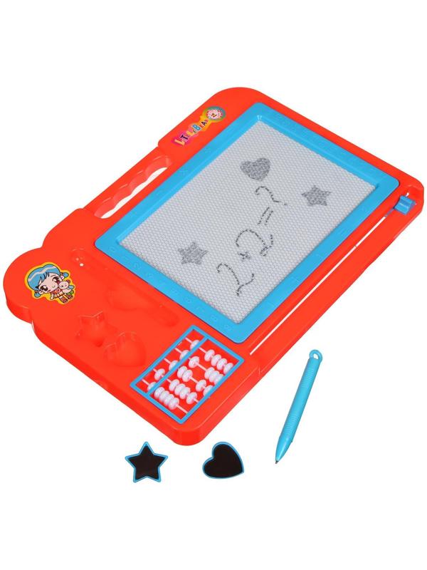 Доска магнитная прямоугольная со счётами, 2 печати, чёрная крошка, цвета МИКС