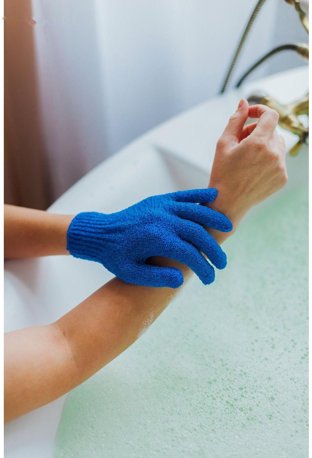 Мочалка-перчатка массажная Доляна, 14×18 см, однотонная, цвет МИКС