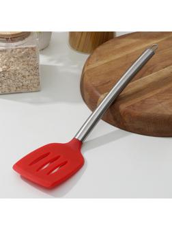 Лопатка Доляна «Редмонд», 33 см, с прорезями, цвет красный