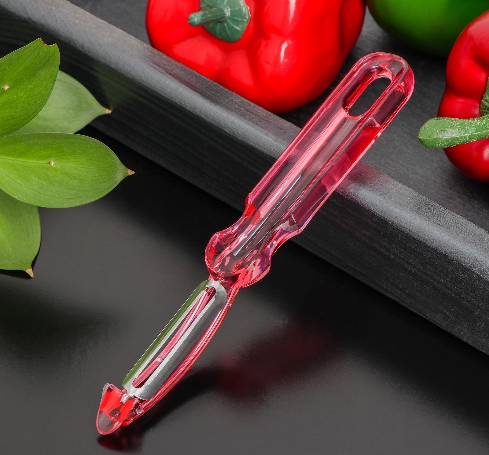 Овощечистка вертикальная «Леденец», 17 см, цвет МИКС