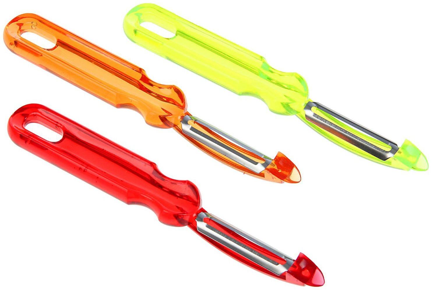 Овощечистка вертикальная «Леденец», 17 см, цвет МИКС