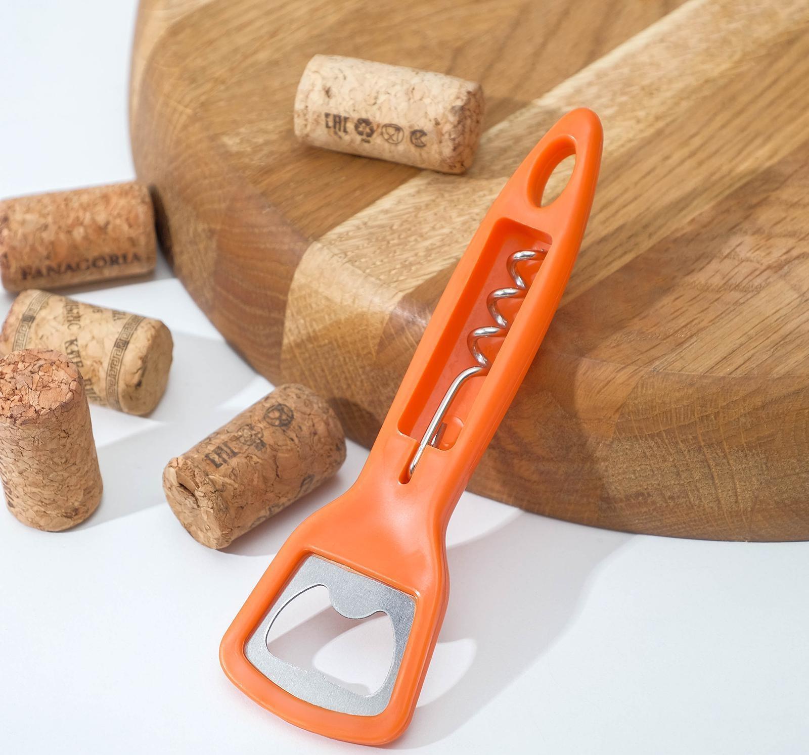 Открывалка-штопор Доляна, 14 см, цвет МИКС