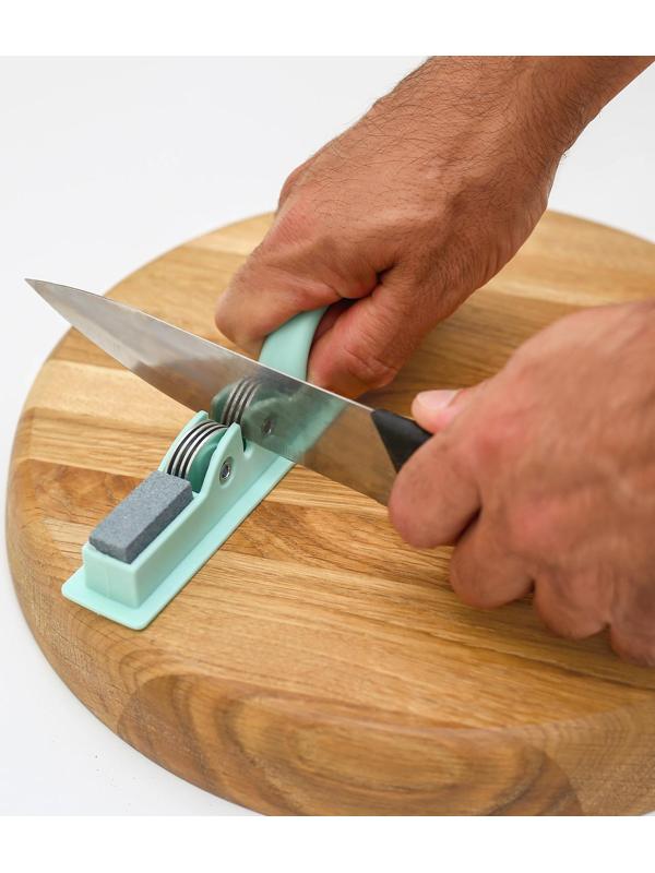 Точилка для ножей Доляна «острое лезвие», 19×4,5 см, с ручкой и шлифовкой, цвет МИКС