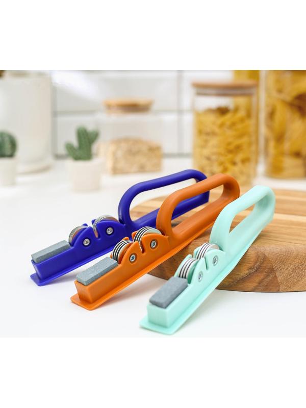 Точилка для ножей Доляна «острое лезвие», 19×4,5 см, с ручкой и шлифовкой, цвет МИКС