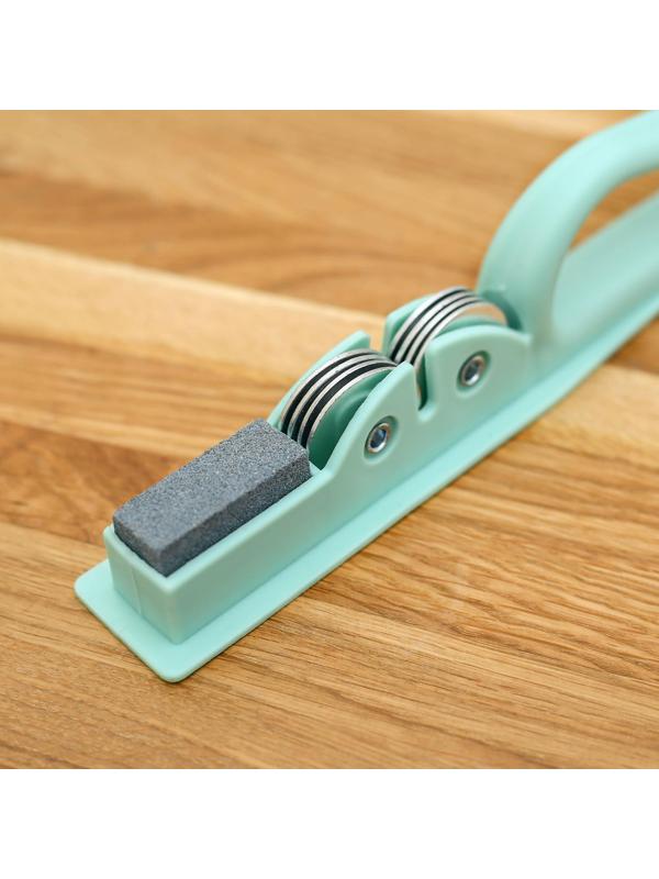 Точилка для ножей Доляна «острое лезвие», 19×4,5 см, с ручкой и шлифовкой, цвет МИКС