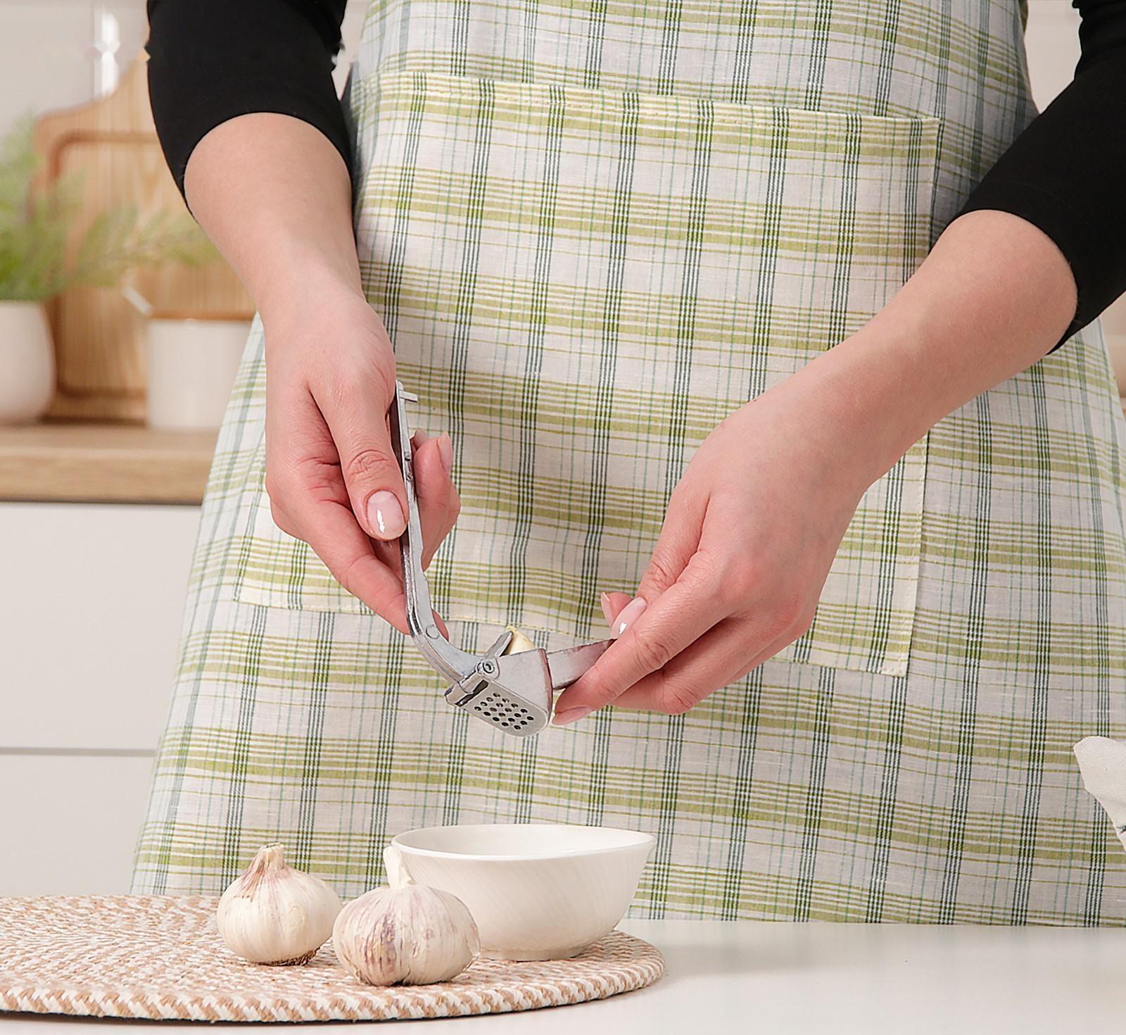 Пресс для чеснока Доляна «Классика», 14 см, цвет хромированный