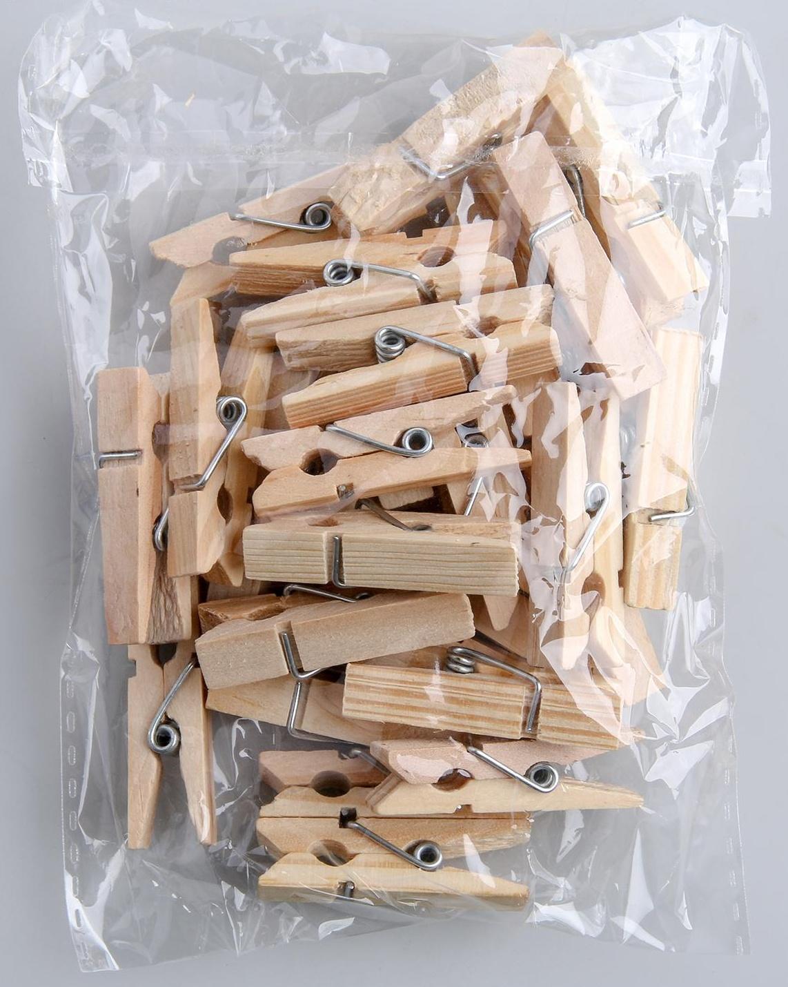 Прищепки деревянные Доляна «Мини», 3,5 см, 30 шт