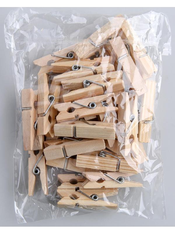 Прищепки деревянные Доляна «Мини», 3,5 см, 30 шт
