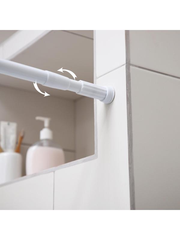 Карниз для ванной комнаты телескопический Доляна, 140-260 см, цвет белый