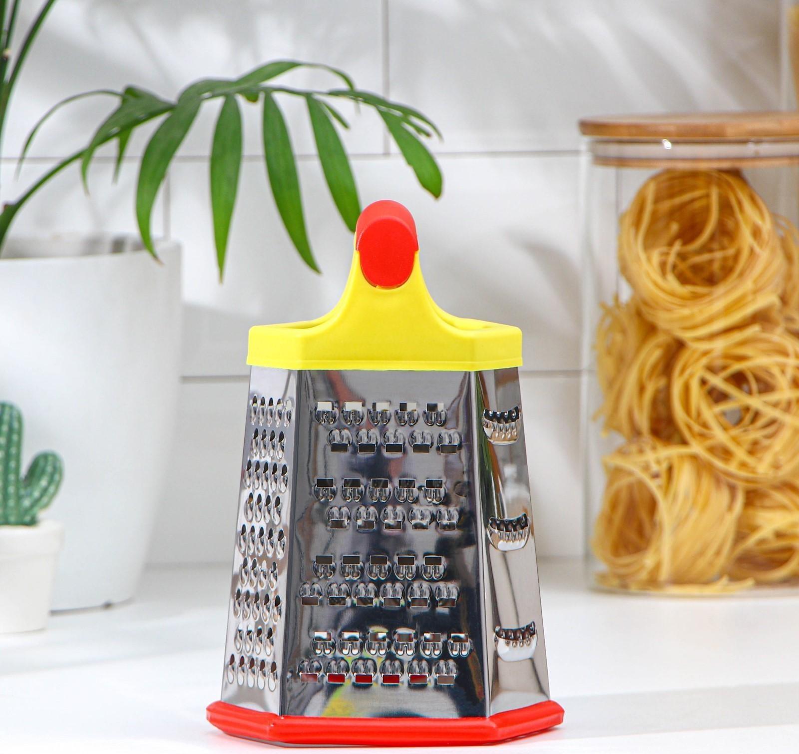 Тёрка шестигранная Доляна «Деревушка», 20×10 см, цвет МИКС