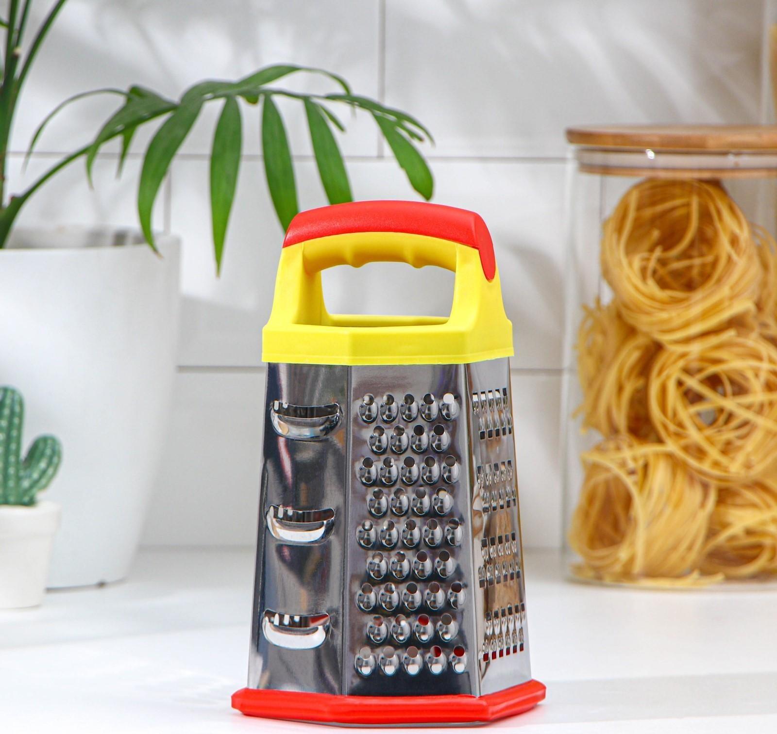 Тёрка шестигранная Доляна «Деревушка», 20×10 см, цвет МИКС