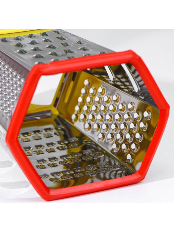 Тёрка шестигранная Доляна «Деревушка», 20×10 см, цвет МИКС