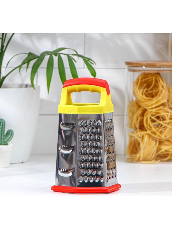 Тёрка шестигранная Доляна «Деревушка», 20×10 см, цвет МИКС