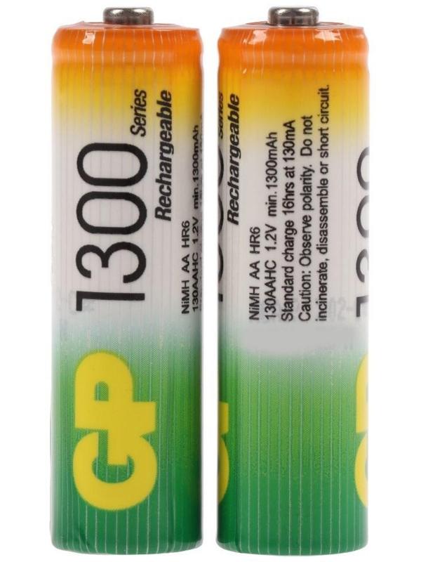 Аккумулятор GP, Ni-Mh, AA, HR6-2BL, 1.2В, 1300 мАч, блистер, 2 шт.