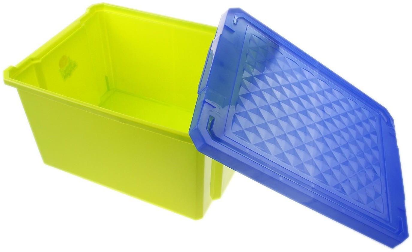 Ящик для игрушек Little Angel «Лего» с крышкой, 17 л, 30,5×41×21,5 см, цвет фисташковый