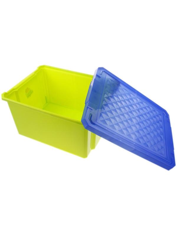 Ящик для игрушек Little Angel «Лего» с крышкой, 17 л, 30,5×41×21,5 см, цвет фисташковый