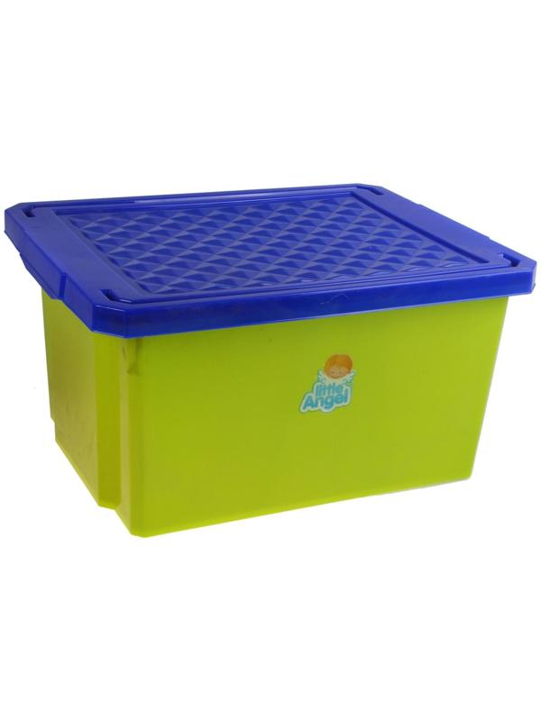 Ящик для игрушек Little Angel «Лего» с крышкой, 17 л, 30,5×41×21,5 см, цвет фисташковый