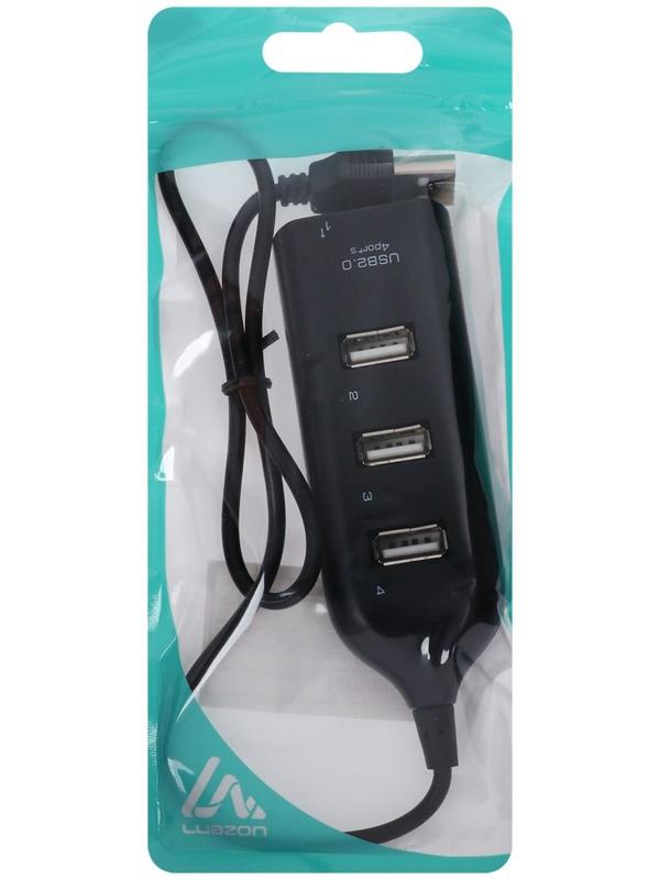 USB-разветвитель (HUB) LuazON HGH-63009, на 4 порта, МИКС