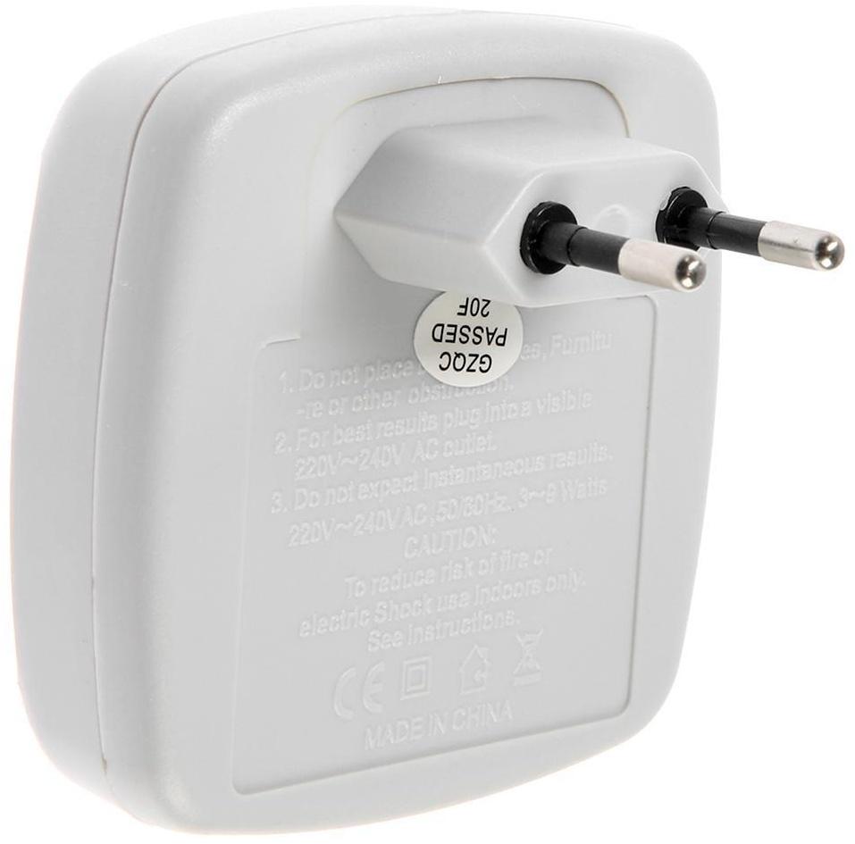 Отпугиватель крыс и мышей Luazon LRI-06, ультразвуковой, 20 м2, 220 В, белый/серый микс