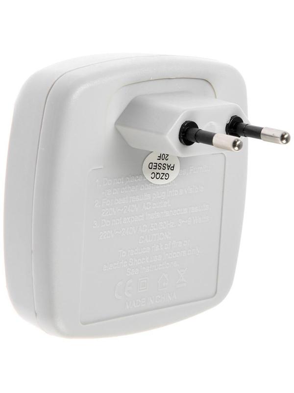 Отпугиватель крыс и мышей Luazon LRI-06, ультразвуковой, 20 м2, 220 В, белый/серый микс