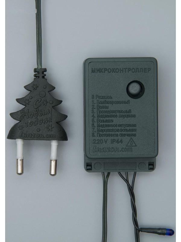 Гирлянда «Нить» 3.5 м, IP20, тёмная нить, 50 ламп, свечение мульти, 8 режимов, 220 В