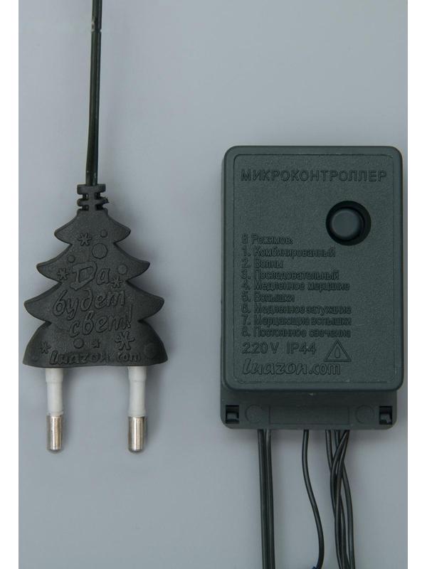 Гирлянда «Нить» 7 м, IP20, тёмная нить, 180 ламп, свечение мульти, 8 режимов, 220 В