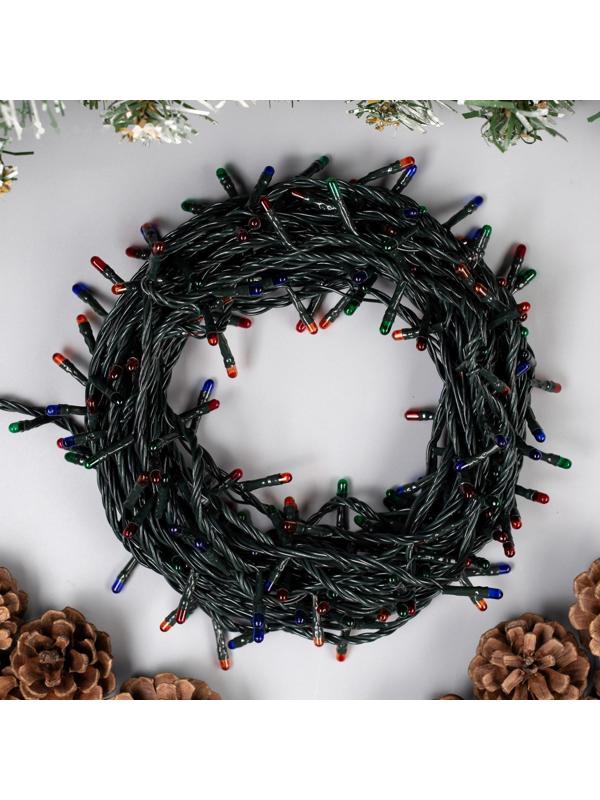 Гирлянда «Нить» 9 м, IP20, тёмная нить, 240 ламп, свечение мульти, 8 режимов, 220 В