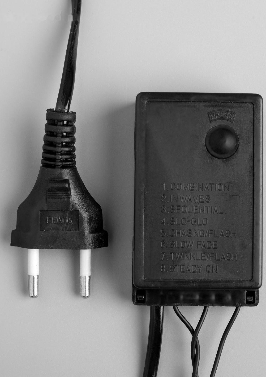 Гирлянда «Нить» 10 м с насадками «Шарики 1.5 см», IP44, тёмная нить, 100 LED, свечение зелёное, 8 режимов, 220 В