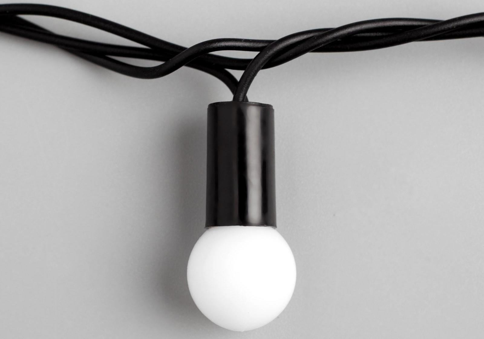Гирлянда «Нить» 10 м с насадками «Шарики 1.5 см», IP44, тёмная нить, 100 LED, свечение белое, 8 режимов, 220 В