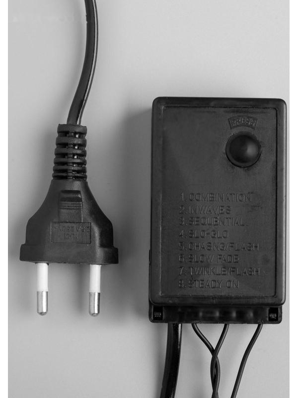 Гирлянда «Нить» 10 м с насадками «Шарики 1.5 см», IP44, тёмная нить, 100 LED, свечение белое, 8 режимов, 220 В