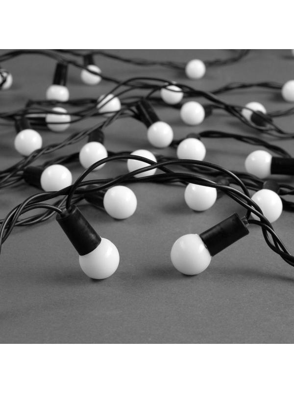 Гирлянда «Нить» 10 м с насадками «Шарики 1.5 см», IP44, тёмная нить, 100 LED, свечение мульти (RG/RB), мигание, 220 В