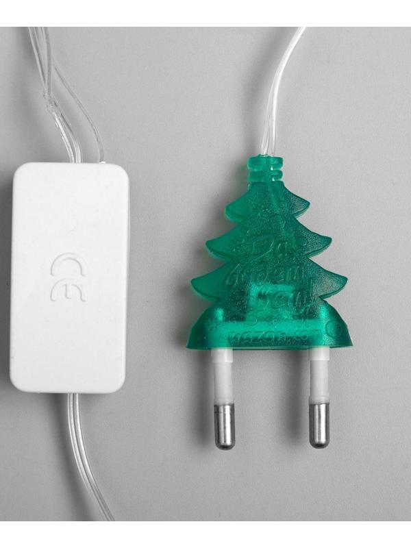 Гирлянда «Нить» 5 м с насадками «Шишки большие», IP20, прозрачная нить, 20 LED, свечение мульти (RG/RB), мигание, 220 В