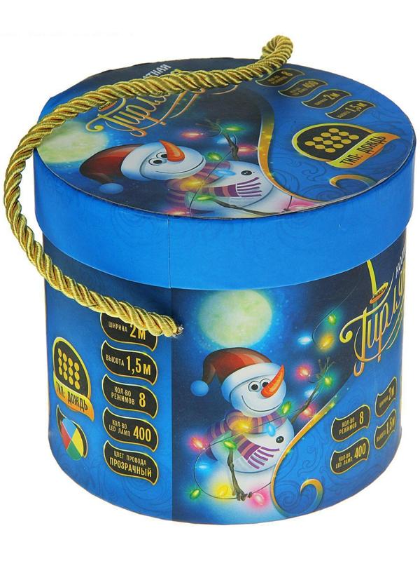 Гирлянда «Водопад» 2 × 1.5 м, IP20, прозрачная нить, 400 LED, свечение мульти, 8 режимов, 220 В