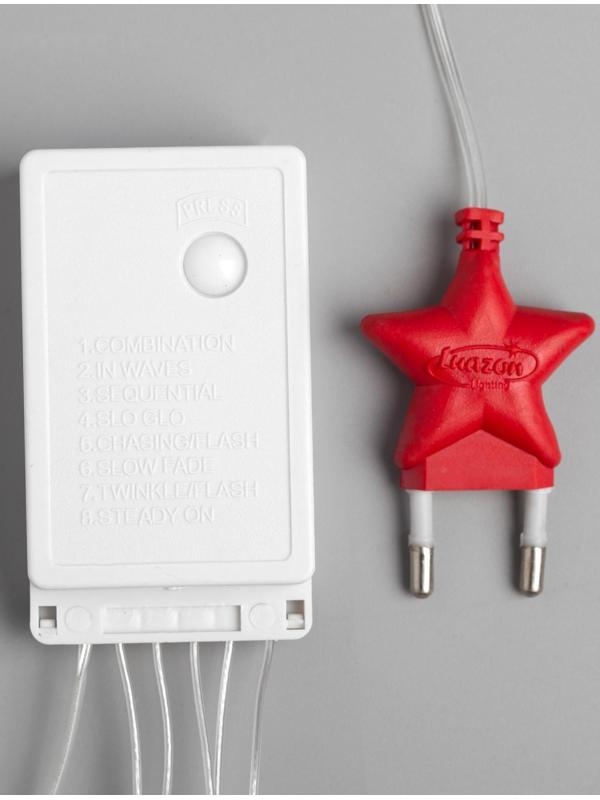 Гирлянда «Водопад» 2 × 1.5 м, IP20, прозрачная нить, 400 LED, свечение мульти, 8 режимов, 220 В