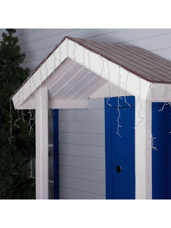 Гирлянда «Бахрома» 4 × 0.6 м, IP44, прозрачная нить, 180 LED, свечение мульти, 8 режимов, 220 В