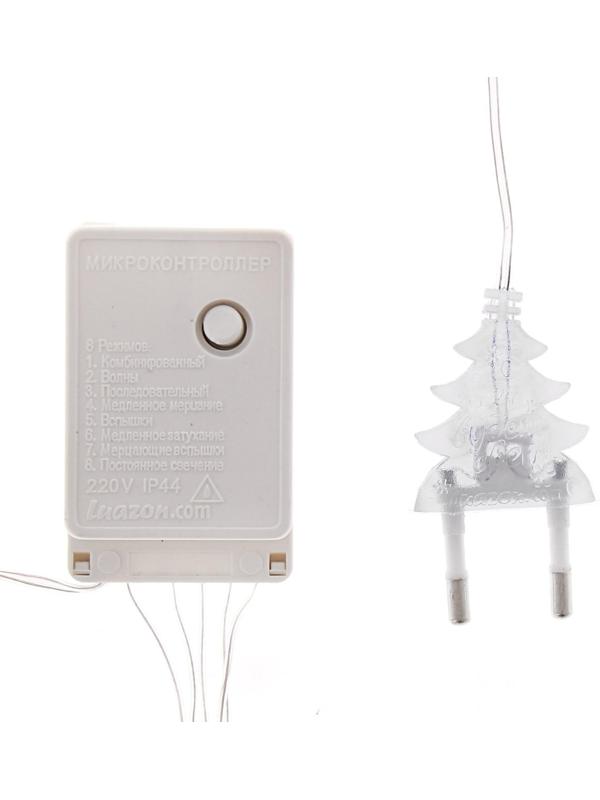 Гирлянда «Бахрома» 4 × 0.6 м, IP44, прозрачная нить, 180 LED, свечение мульти, 8 режимов, 220 В