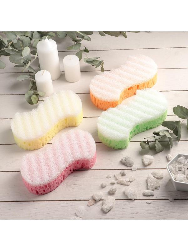 Губка для тела массажная «Наслаждение», 18×9,5×5 см, цвет МИКС