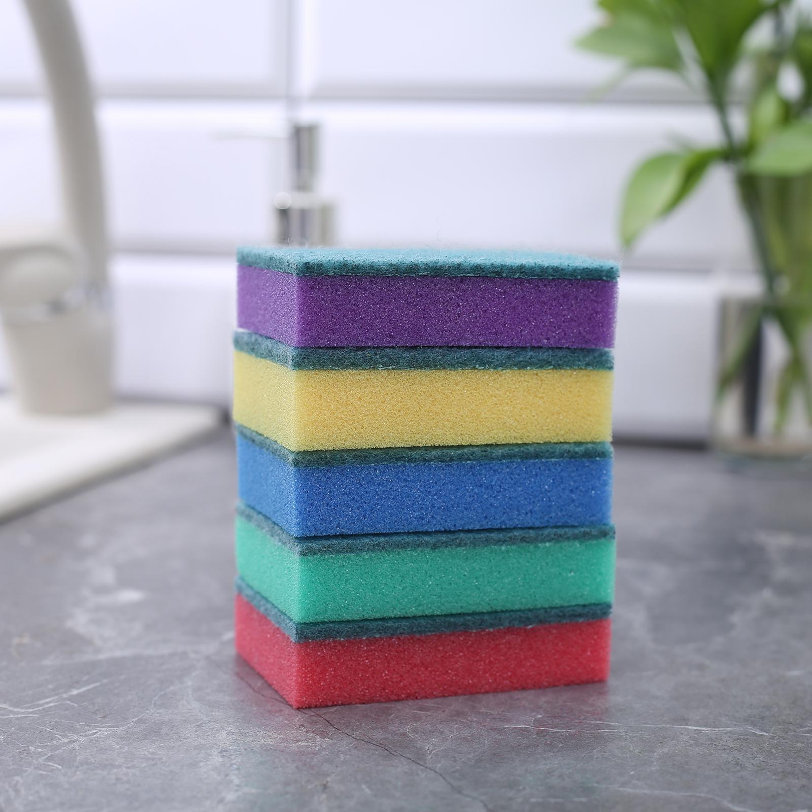 Набор губок бытовых с чистящим слоем Доляна «Стандарт», 9×6×2,5 см, 5 шт.