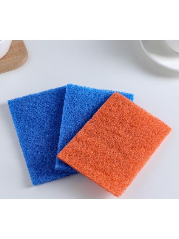 Набор губок-салфеток бытовых «Эффект», 3 шт, 13×9 см, цвет МИКС