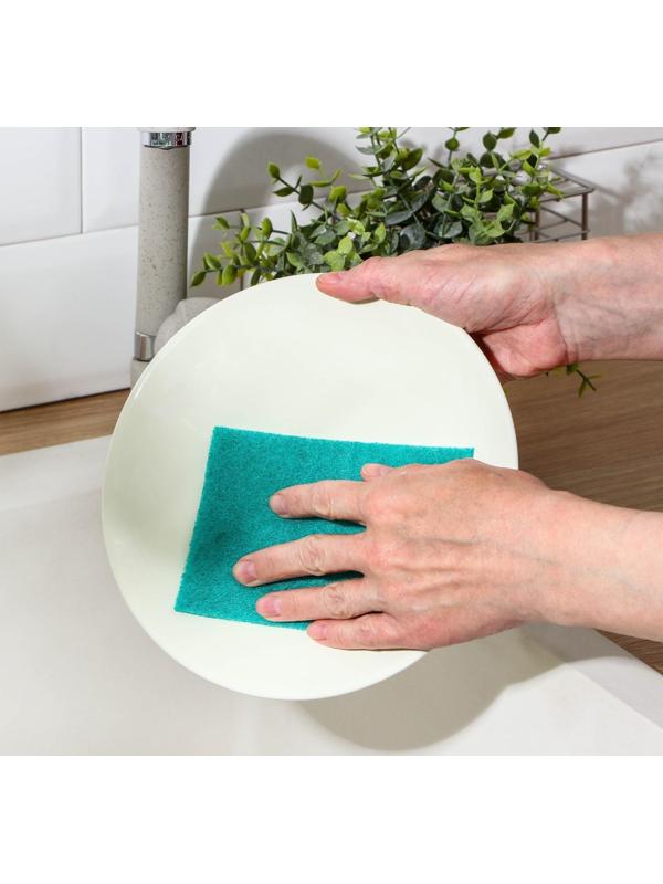 Набор губок-салфеток бытовых «Эффект», 3 шт, 13×9 см, цвет МИКС