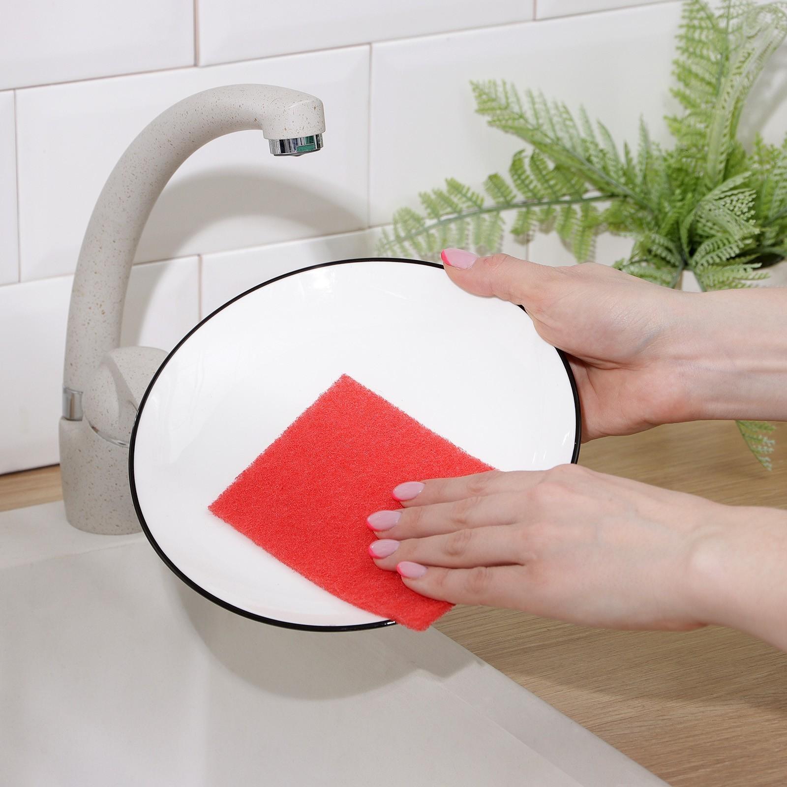 Набор губок-салфеток бытовых «Эффект», 10 шт, 13×9 см, цвет МИКС